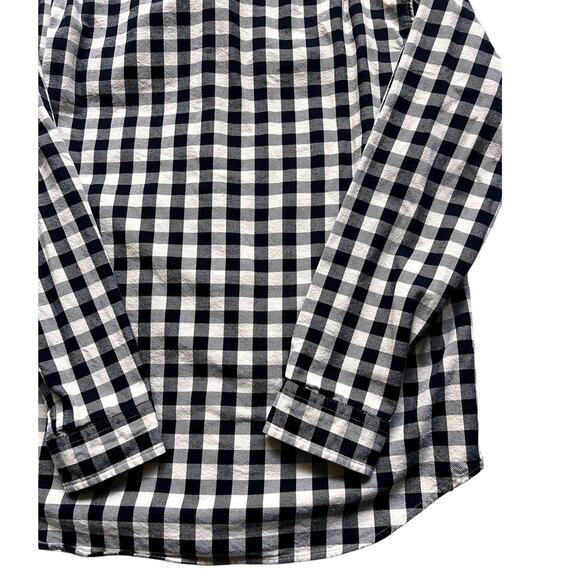 J. Crew Heavyweight Flannel Shirt XL Black Beige Buffalo Check Plaid Men's Slim - Picture 3 of 6